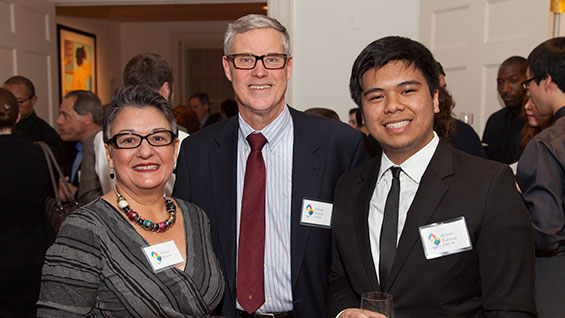Kathy and Alfred Brand with their scholar, Arven Rulona