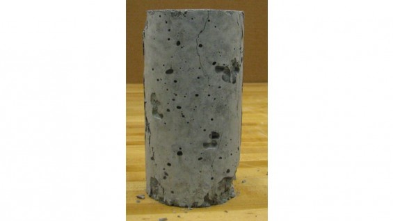 Concrete Test Cylinder Loaded to Failure
