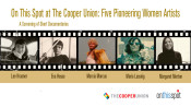 Graphic of a film strip with photos of each artist above their names