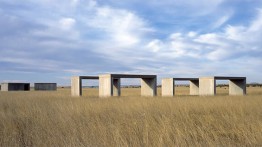 Some of Donald Judd's untitled concrete works (1980-84). Image courtesy Chinati Foundation