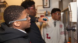 Lasalle students in the labs of 41 Cooper Square