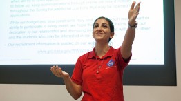 NASA Recruiter Lauren M. Demirjian giving a presentation