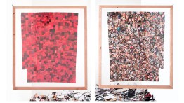 'Red Field' (front and back view). Elzie Williams. Paper collage. Images courtesy of the artist
