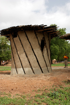 Jirapa, Ghana (2009), experimental mud and bamboo house, Caitlin Martusewicz (Arch '11), Noah Garcia (Arch '10)