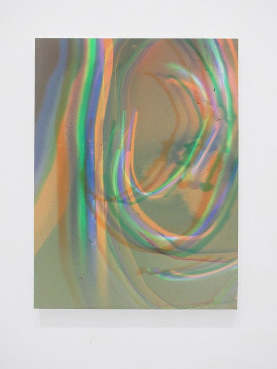 James Miller.  Lymbic Loop no.2, 2021.  Acrylic and Alcohol on Canvas.  32” x 24” 